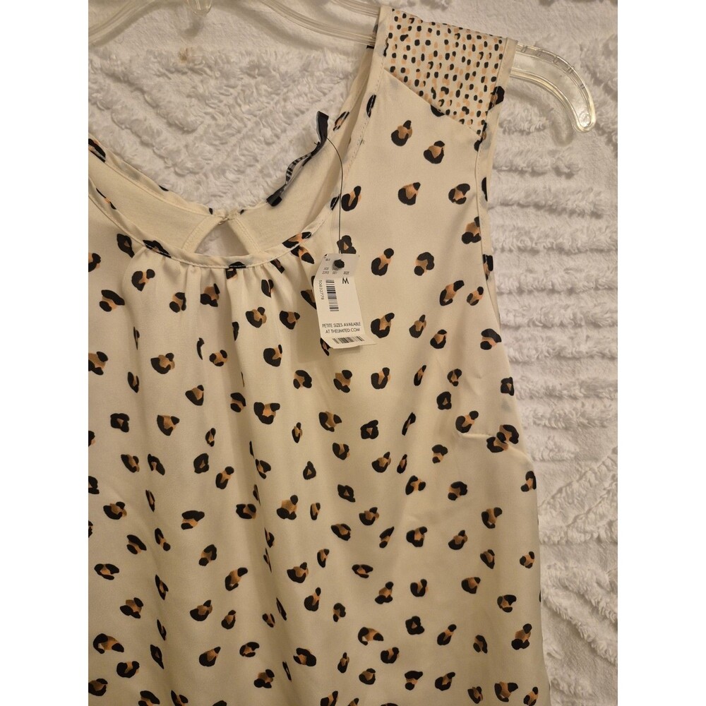 The Limited Ivory Animal Print Top With Keyhole Back NWT Medium - Picture 6 of 8